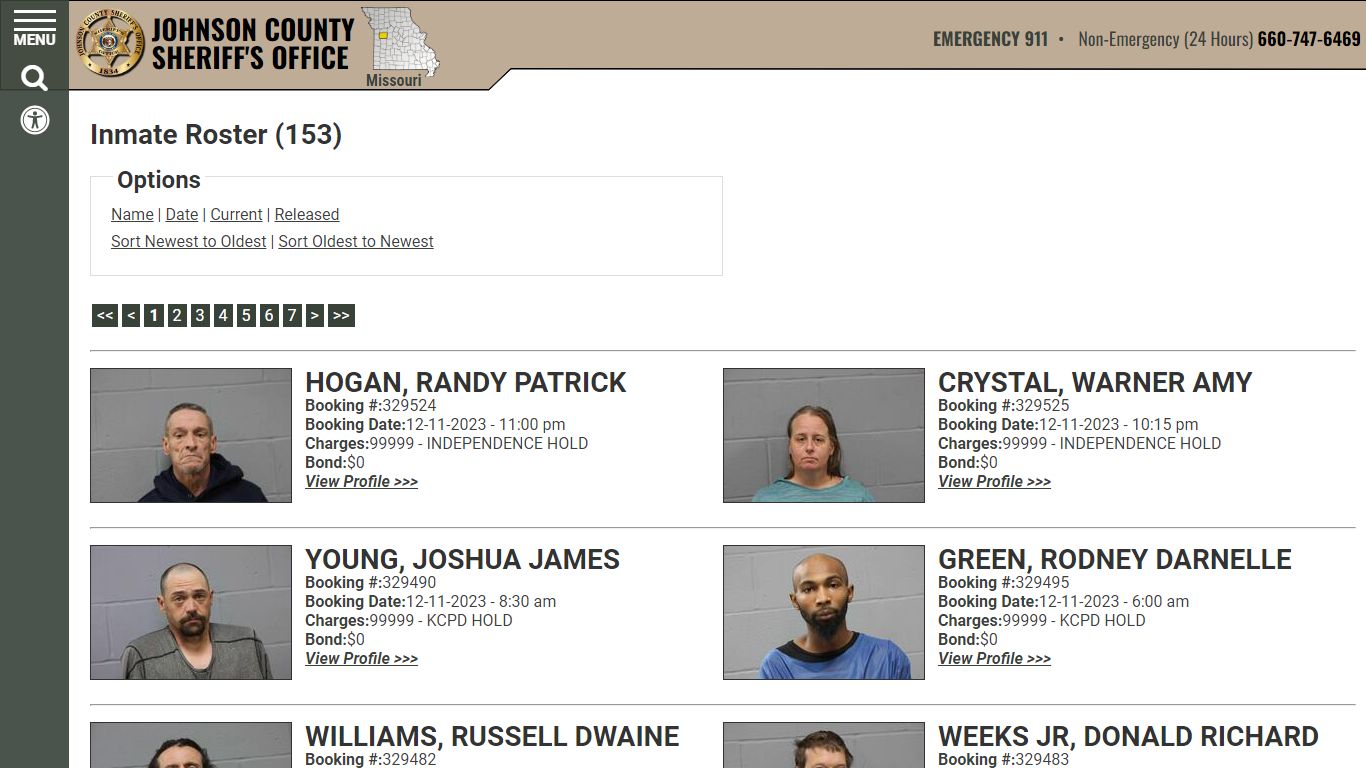 Inmate Roster - Current Inmates Booking Date Descending - Johnson ...
